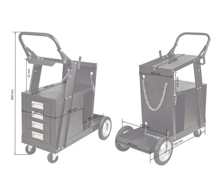 Wózek spawalniczy z szufladami (składany)