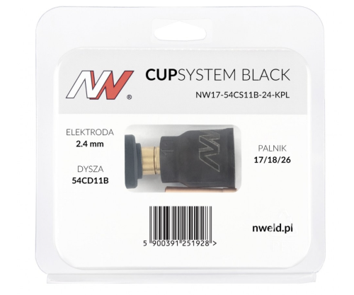 CUPSYSTEM Black - zestaw 17/18/26 dysza kielich #11 [na elektrodę 2.4]
