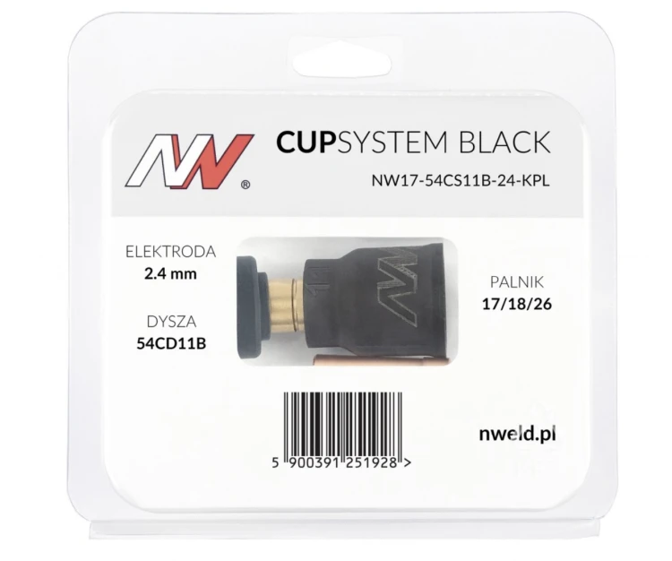 CUPSYSTEM Black - zestaw 17/18/26 dysza kielich #11 [na elektrodę 2.4]