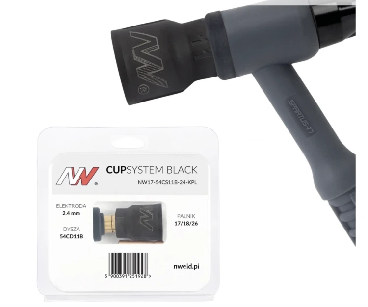CUPSYSTEM Black - zestaw 17/18/26 dysza kielich #11 [na elektrodę 2.4]