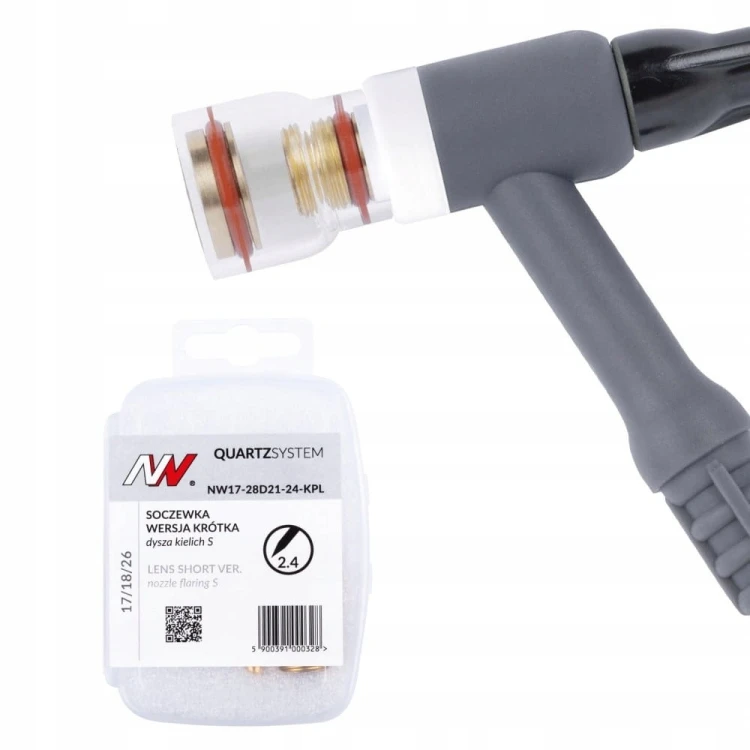 Soczewka krótka dysza S 17/18/26 na elektrodę 2.4mm QUARTZ SYSTEM