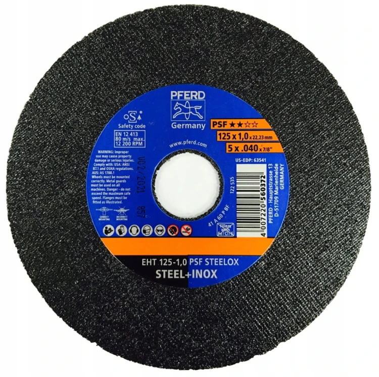 5x Tarcza tnąca do metalu Inox EHT 125x1,0 mm Pferd