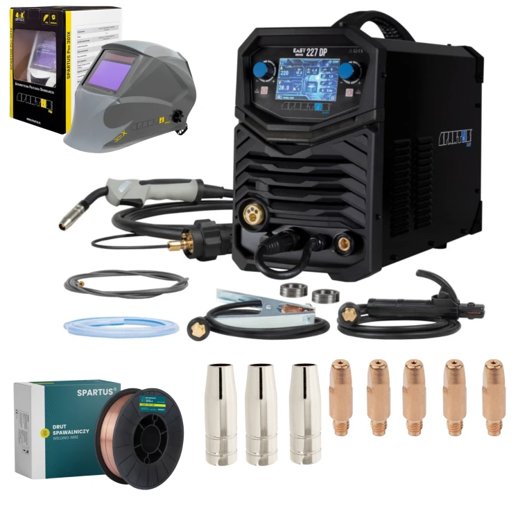 Spartus EasyMIG 227 + maska + drut + zestaw akcesoriów