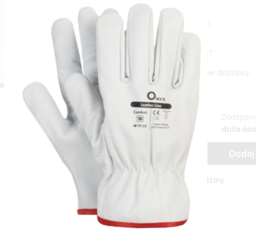 RĘKAWICE ROBOCZE TYPU DRIVER WYKONANE Z KOZIEJ SKÓRY SKÓRZANE COMFORT r.9/L