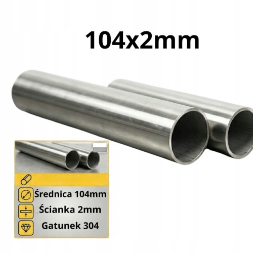 Rura nierdzewna 104x2 gat. 304 INOX 1cm 10mm