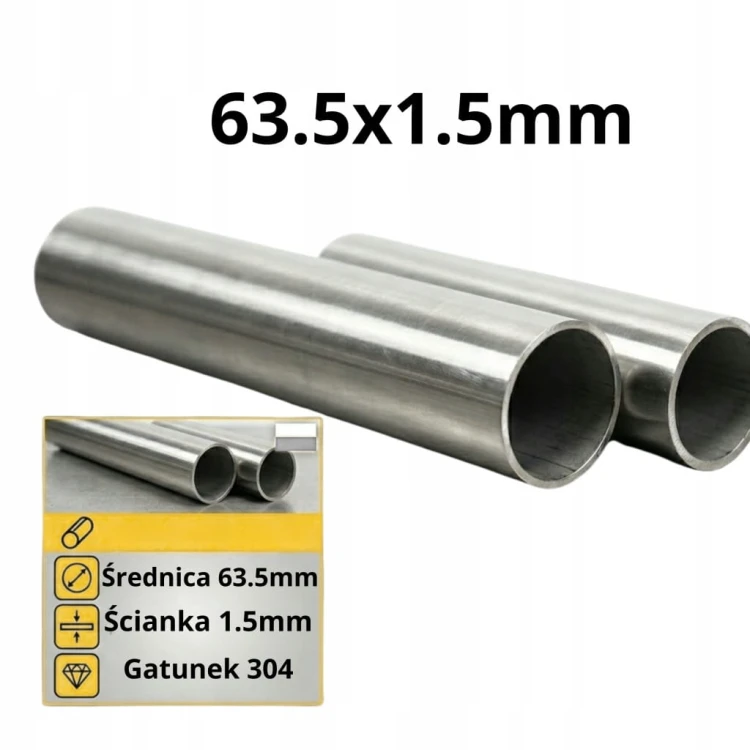Rura nierdzewna 63x1.5 304 INOX długość 100cm