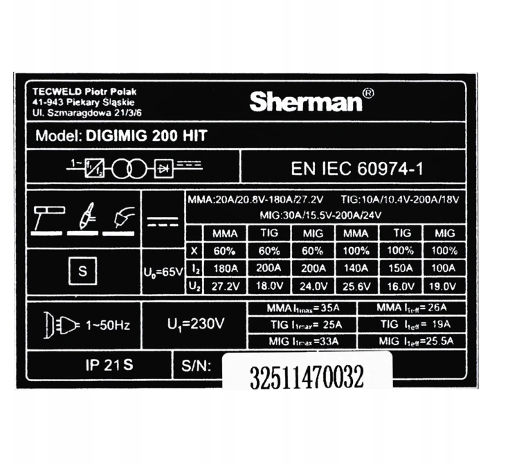 Sherman DIGIMIG 200 HIT