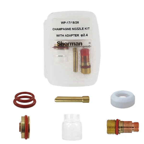 Zestaw TIG Pyrex T17/18/26 champagne 2,4 mm